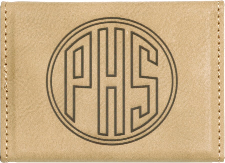 3 3/4" x 2 3/4" Laserable Leatherette Hard Business Card Holder