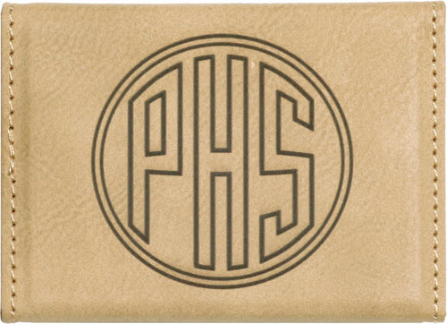 Leatherette Hard Business Card Holder — 3.75 × 2.75 Inches