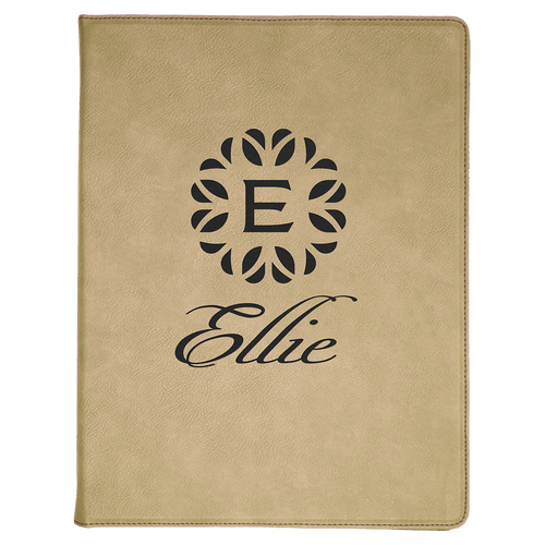 9 1/2" x 12" Laserable Leatherette Portfolio with Notepad