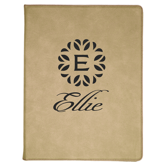 9 1/2" x 12" Laserable Leatherette Portfolio with Notepad