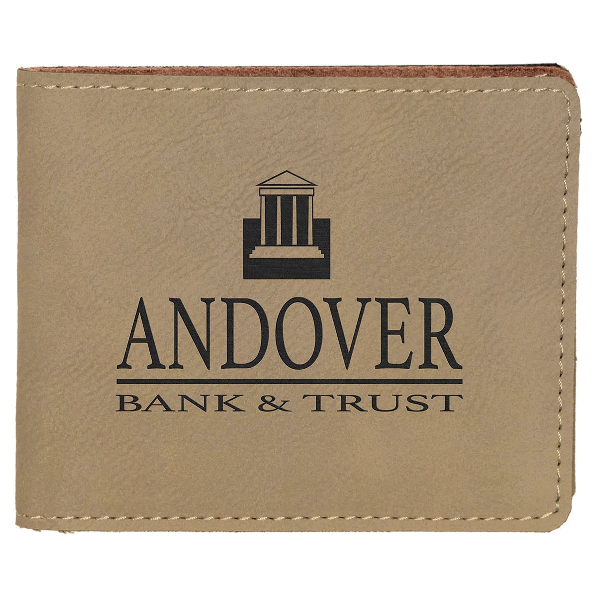 4 1/2" x 3 1/2" Laserable Leatherette Bifold Wallet