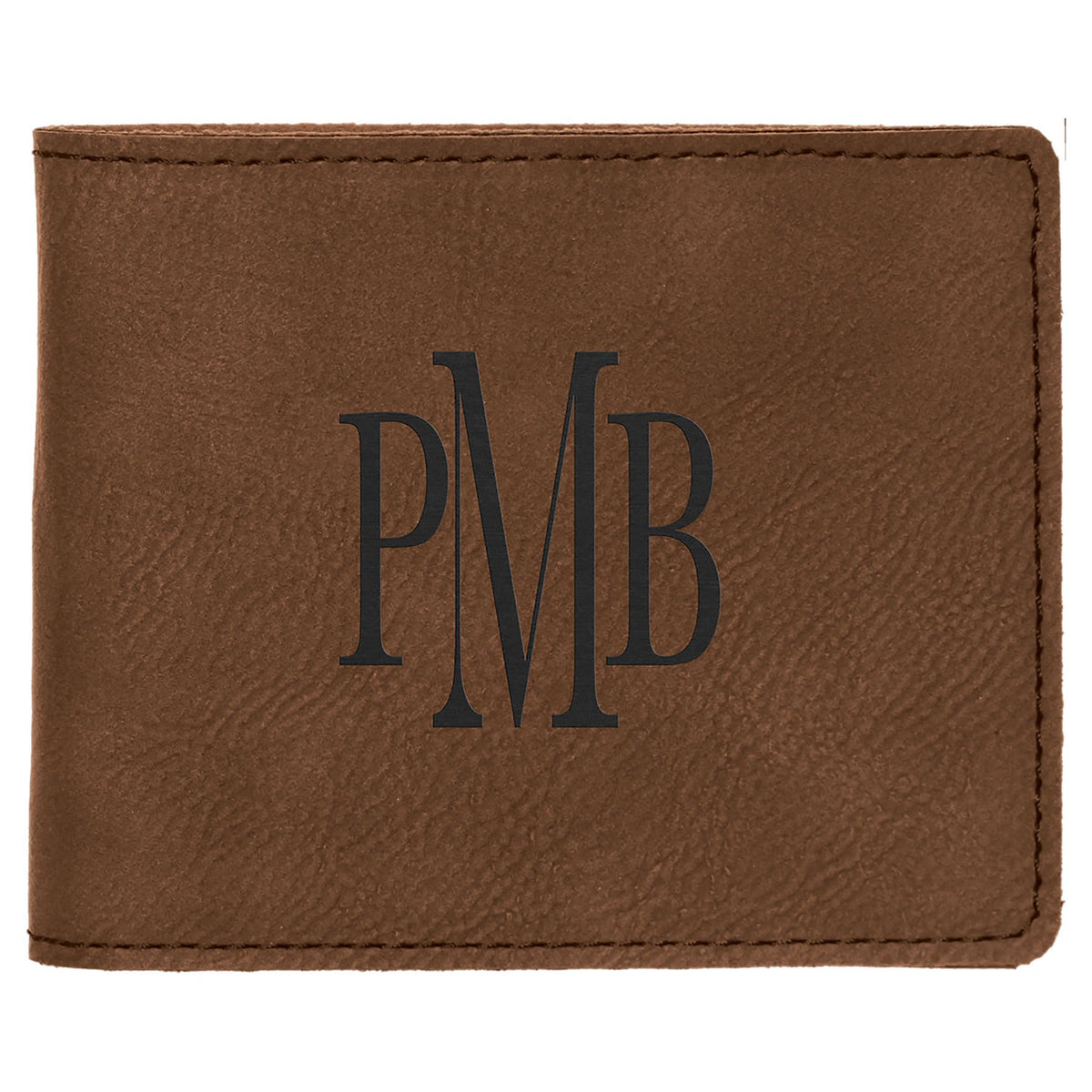 4 1/2" x 3 1/2" Laserable Leatherette Bifold Wallet