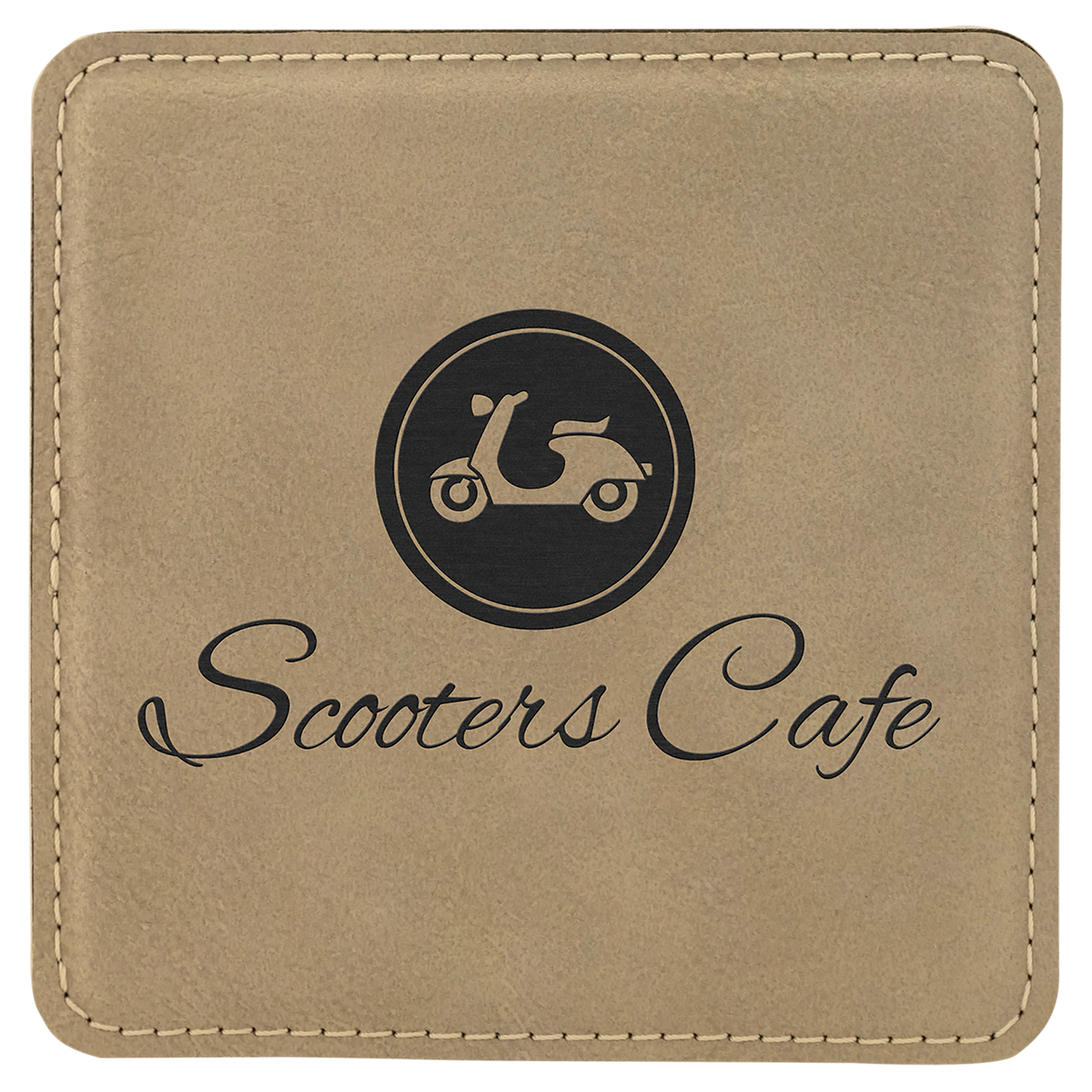 4" x 4" Square Laserable Leatherette Coaster