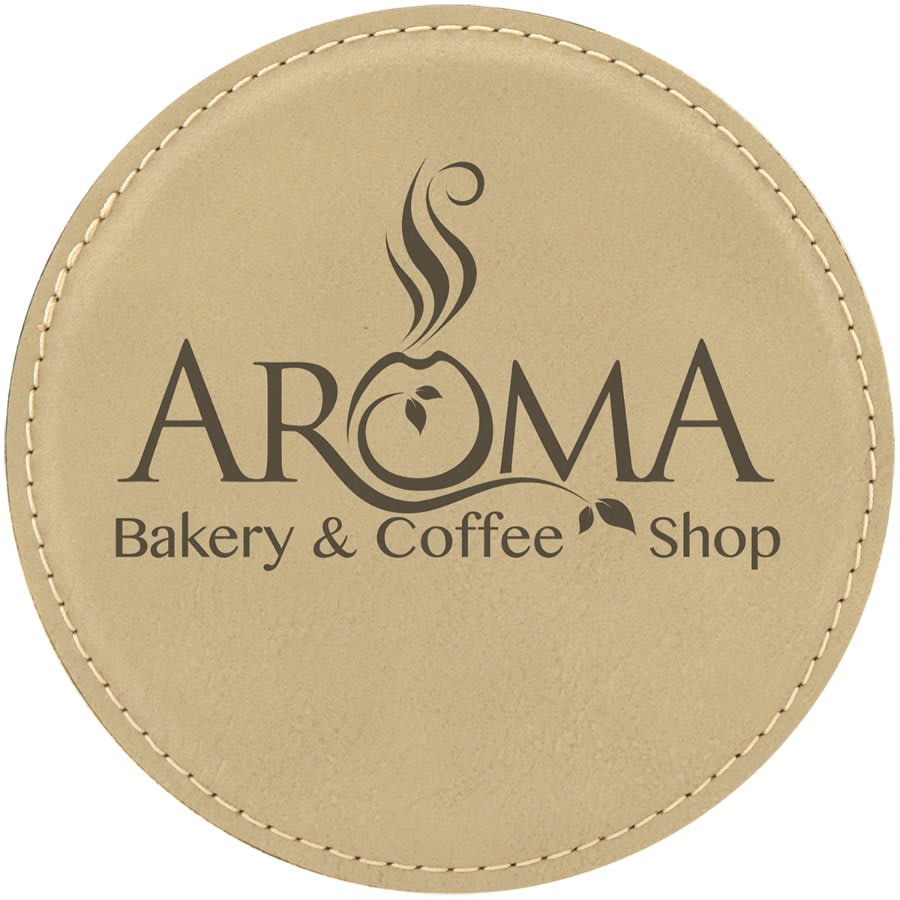 4" Round Laserable Leatherette Coaster