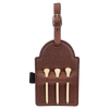 5" x 3 1/4" Laserable Leatherette Golf Bag Tag with 3 Wooden Tees