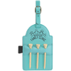 5" x 3 1/4" Laserable Leatherette Golf Bag Tag with 3 Wooden Tees
