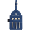 5" x 3 1/4" Laserable Leatherette Golf Bag Tag with 3 Wooden Tees