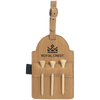 5" x 3 1/4" Laserable Leatherette Golf Bag Tag with 3 Wooden Tees