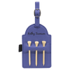 5" x 3 1/4" Laserable Leatherette Golf Bag Tag with 3 Wooden Tees