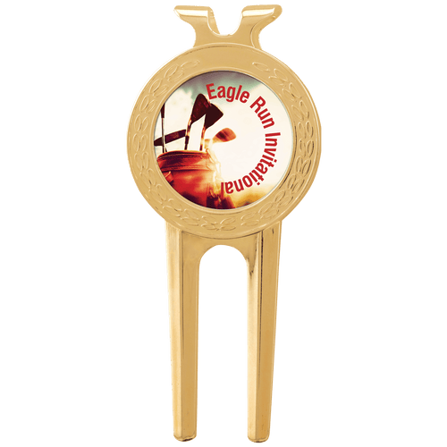 Gold finish — 1 1/2" x 3" Divot Tool with Sublimatable Insert