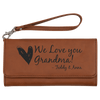 7 1/2" x 4" Laserable Leatherette Wallet with Strap