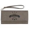 7 1/2" x 4" Laserable Leatherette Wallet with Strap
