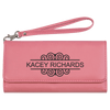 7 1/2" x 4" Laserable Leatherette Wallet with Strap