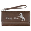 7 1/2" x 4" Laserable Leatherette Wallet with Strap