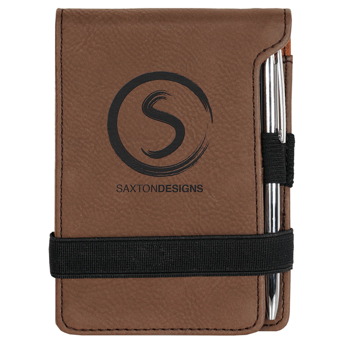 3 1/4" x 4 3/4" Laserable Leatherette Mini Notepad with Pen