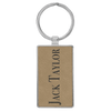 2 3/4" x 1 1/4" Laserable Leatherette/Metal Rectangle Keychain