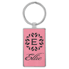 2 3/4" x 1 1/4" Laserable Leatherette/Metal Rectangle Keychain
