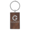 2 3/4" x 1 1/4" Laserable Leatherette/Metal Rectangle Keychain