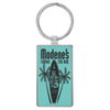 2 3/4" x 1 1/4" Laserable Leatherette/Metal Rectangle Keychain