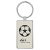 2 3/4" x 1 1/4" Laserable Leatherette/Metal Rectangle Keychain