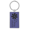 2 3/4" x 1 1/4" Laserable Leatherette/Metal Rectangle Keychain