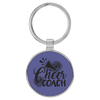 1 1/2" Laserable Leatherette/Metal Round Keychain