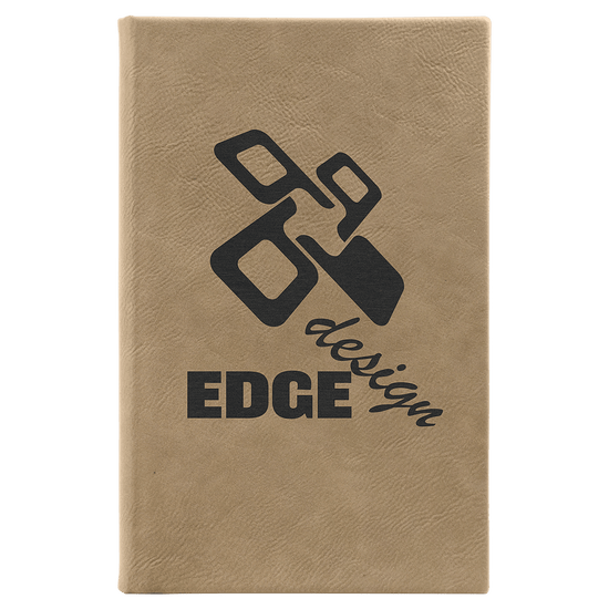 5 1/4" x 8 1/4" Laserable Leatherette Sketch Book with Unlined Notepad