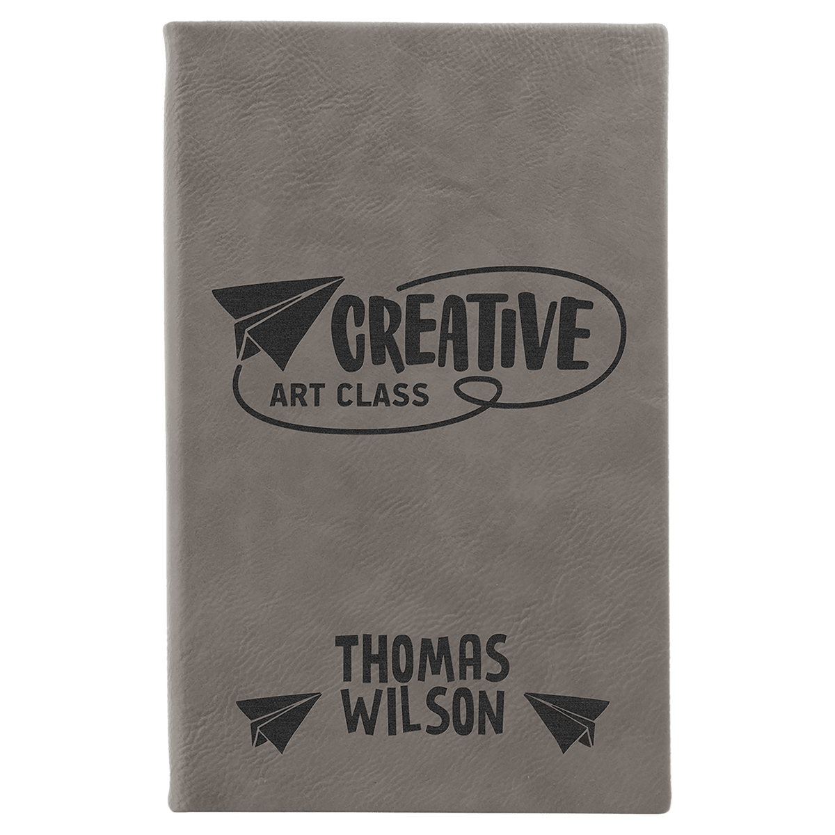 5 1/4" x 8 1/4" Laserable Leatherette Sketch Book with Unlined Notepad