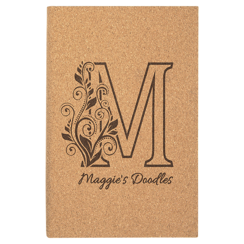 5 1/4" x 8 1/4" Cork Sketch Book with Unlined Notepad