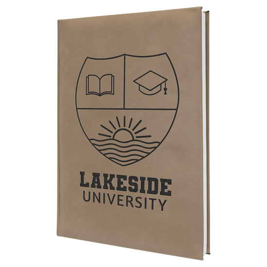 7" x 9 3/4" Laserable Leatherette Journal with Lined Notepad
