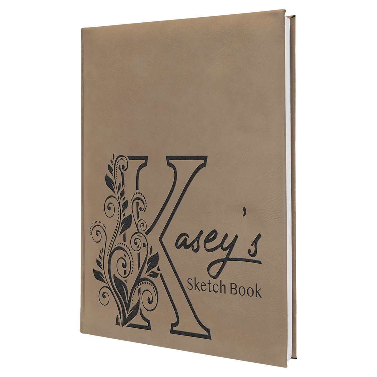 7" x 9 3/4" Laserable Leatherette Sketch Book with Unlined Notepad