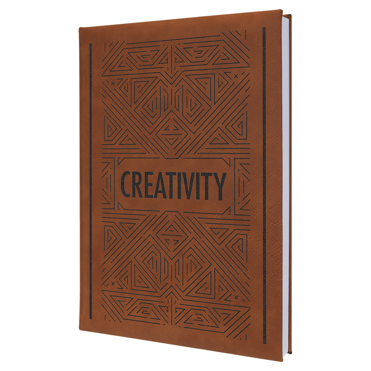 7" x 9 3/4" Laserable Leatherette Sketch Book with Unlined Notepad