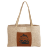 19" x 12" Burlap Bag with 5" Laserable Leatherette Gusset