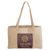19" x 12" Burlap Bag with 5" Laserable Leatherette Gusset