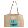 19" x 12" Burlap Bag with 5" Laserable Leatherette Gusset