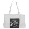19" x 12" Canvas Tote Bag with Leatherette Pocket and Gusset
