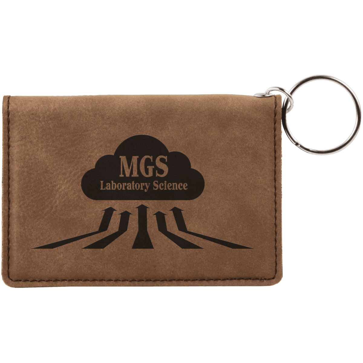 4 1/4" x 3" Laserable Leatherette Keychain ID Holder