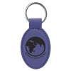 3" x 1 3/4" Laserable Leatherette Oval Keychain
