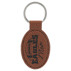 3" x 1 3/4" Laserable Leatherette Oval Keychain
