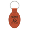 3" x 1 3/4" Laserable Leatherette Oval Keychain