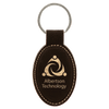 3" x 1 3/4" Laserable Leatherette Oval Keychain