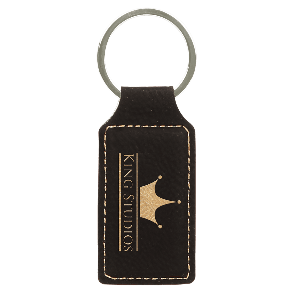 2 3/4" x 1 1/4" Laserable Leatherette Rectangle Keychain