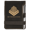3 1/4" x 4 3/4" Laserable Leatherette Mini Notepad with Pen
