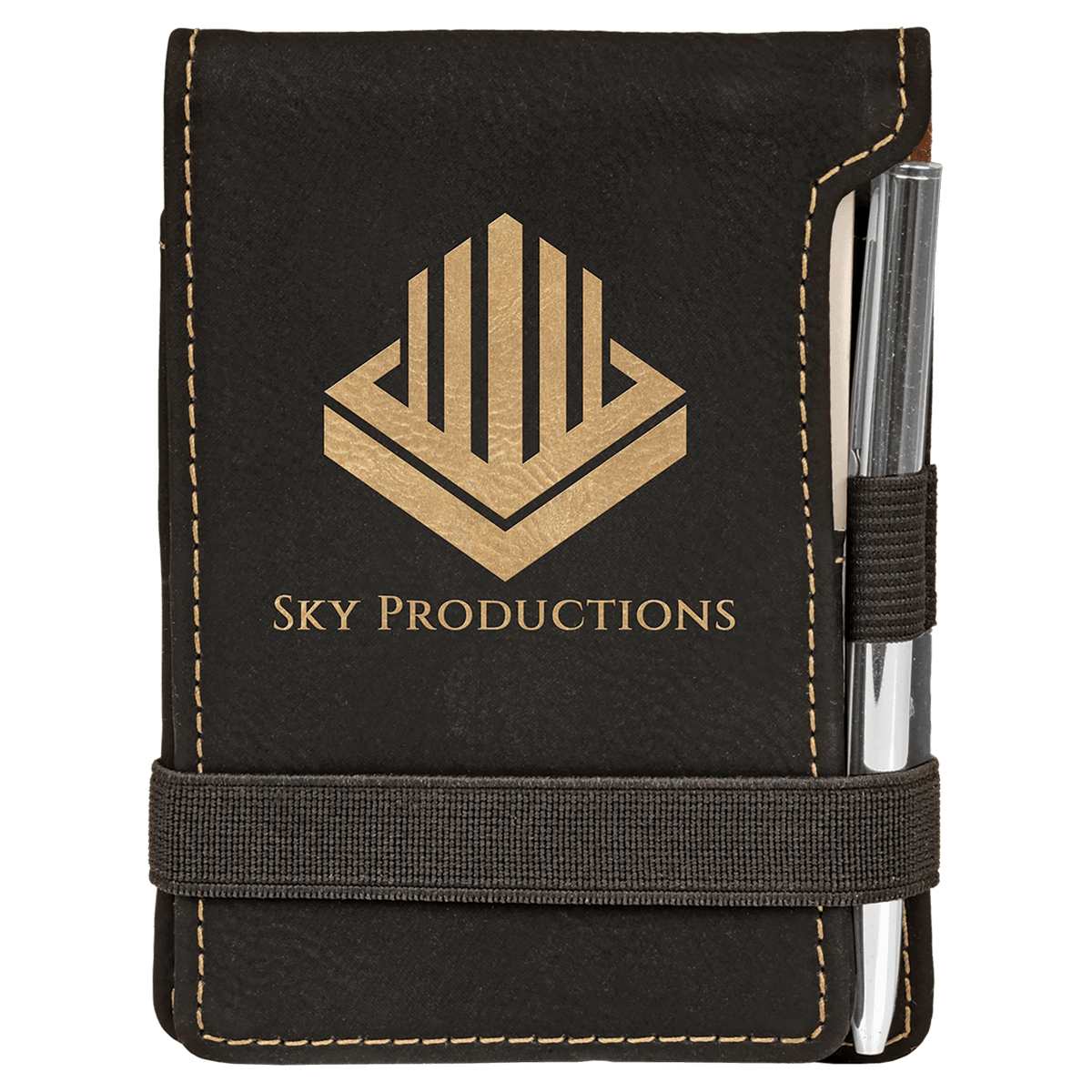 3 1/4" x 4 3/4" Laserable Leatherette Mini Notepad with Pen