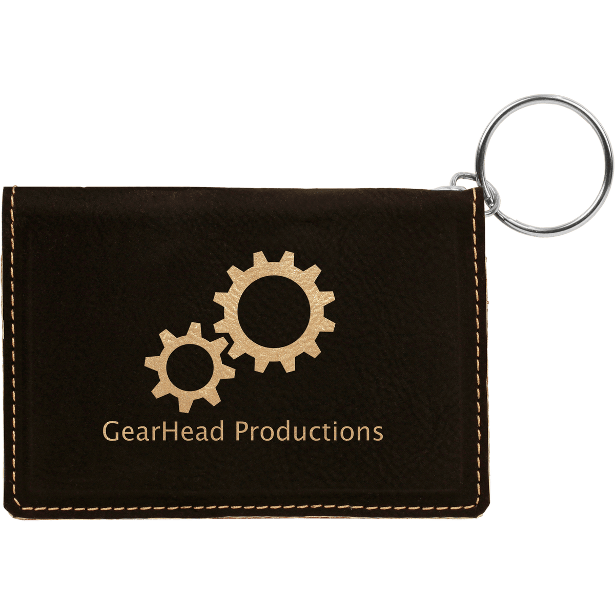 4 1/4" x 3" Laserable Leatherette Keychain ID Holder