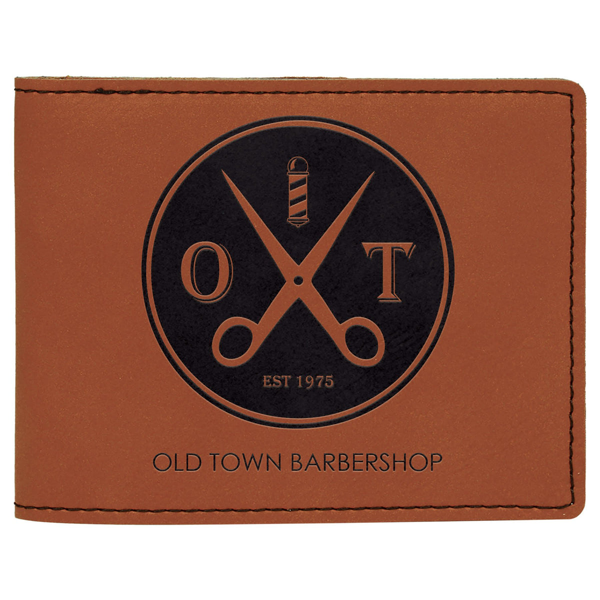 4 1/2" x 3 1/2" Laserable Leatherette Bifold Wallet