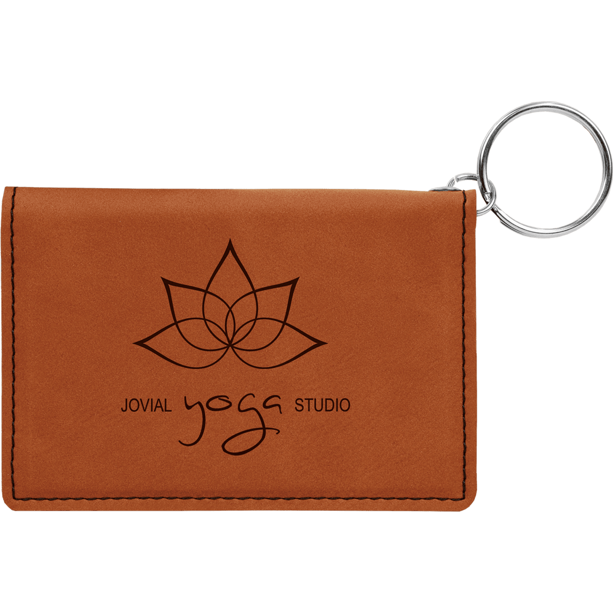 4 1/4" x 3" Laserable Leatherette Keychain ID Holder