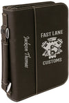 6 3/4" x 9 1/4" Leatherette Book/Bible Cover with Handle & Zipper