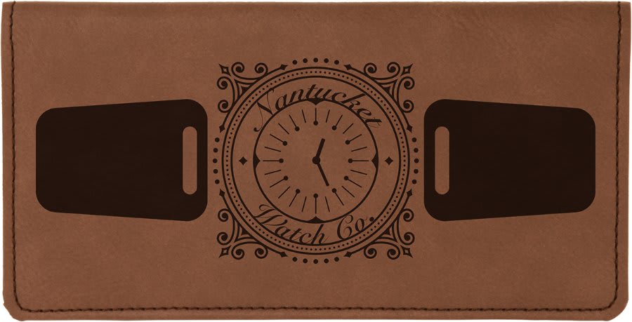 6 3/4" x 3 1/2" Laserable Leatherette Checkbook Cover
