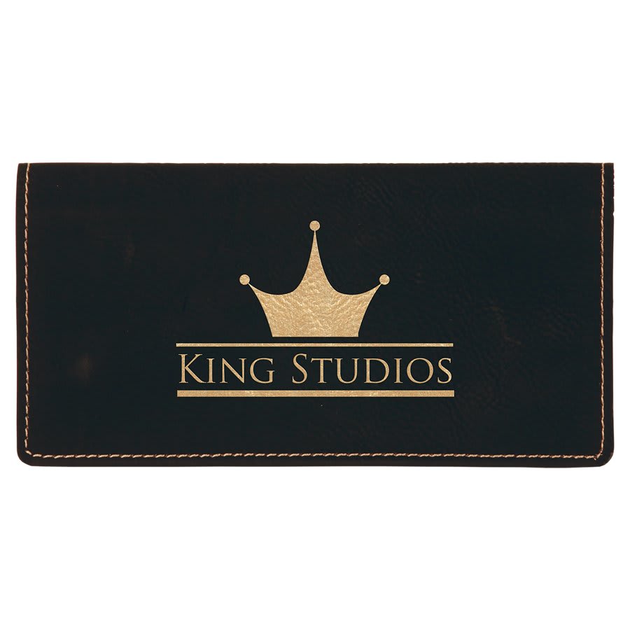 6 3/4" x 3 1/2" Laserable Leatherette Checkbook Cover